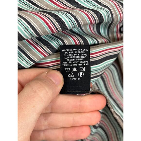 LAFAYETTE 148 Striped Snap Up Shirt Long Sleeve Cotton Blend Multicolor Size 2 - Picture 6 of 6